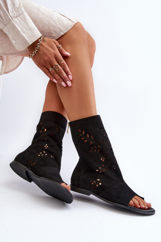 Zazoo 3437 Feminino Sandálias de camurça com uma bota Casal o castelo cor preta Zazoo 3437 Feminino Sandálias de camurça com uma bota Casal o castelo cor preta