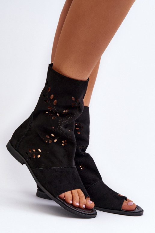 Zazoo 3437 Feminino Sandálias de camurça com uma bota Casal o castelo cor preta Zazoo 3437 Feminino Sandálias de camurça com uma bota Casal o castelo cor preta