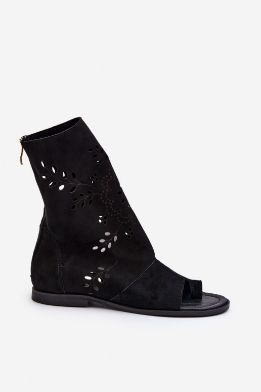 Zazoo 3437 Feminino Sandálias de camurça com uma bota Casal o castelo cor preta Zazoo 3437 Feminino Sandálias de camurça com uma bota Casal o castelo cor preta