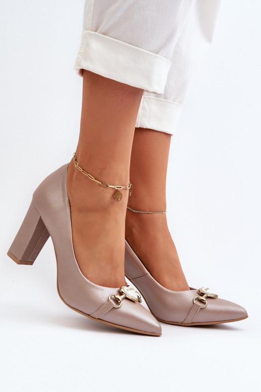 Zazoo 2453/OS Pele Sapato com salto com corações madrepérola Zazoo 2453/OS Pele Sapato com salto com corações madrepérola