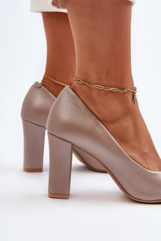 Zazoo 2453/OS Pele Sapato com salto com corações madrepérola Zazoo 2453/OS Pele Sapato com salto com corações madrepérola