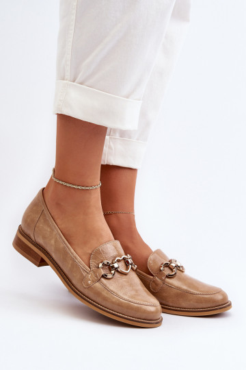 Pele Feminino Mocassins lacados Laura Messi 2760 cor marrom