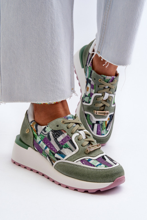 Pele À modalo de tênis Feminino com uma plataforma Tem que serciejka 06390-09 SeledynoParae Pele À modalo de tênis Feminino com uma plataforma Tem que serciejka 06390-09 SeledynoParae