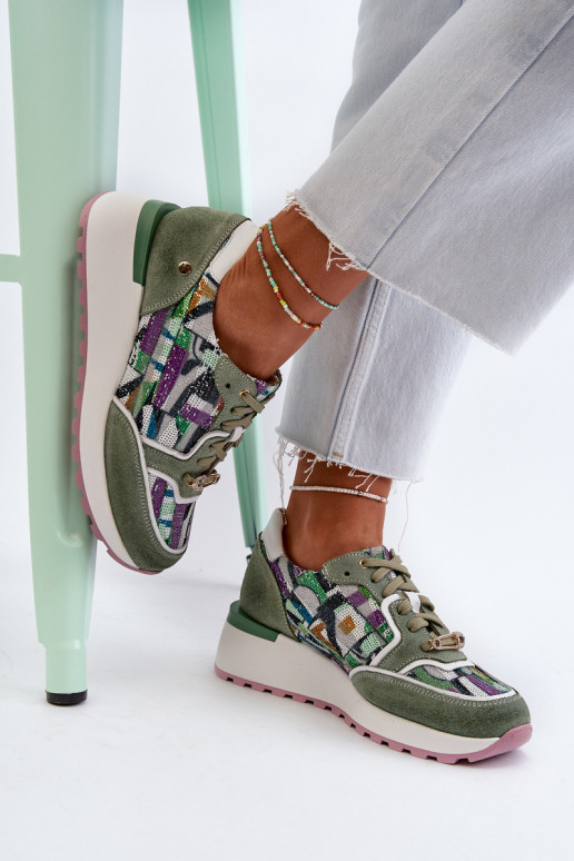 Pele À modalo de tênis Feminino com uma plataforma Tem que serciejka 06390-09 SeledynoParae Pele À modalo de tênis Feminino com uma plataforma Tem que serciejka 06390-09 SeledynoParae