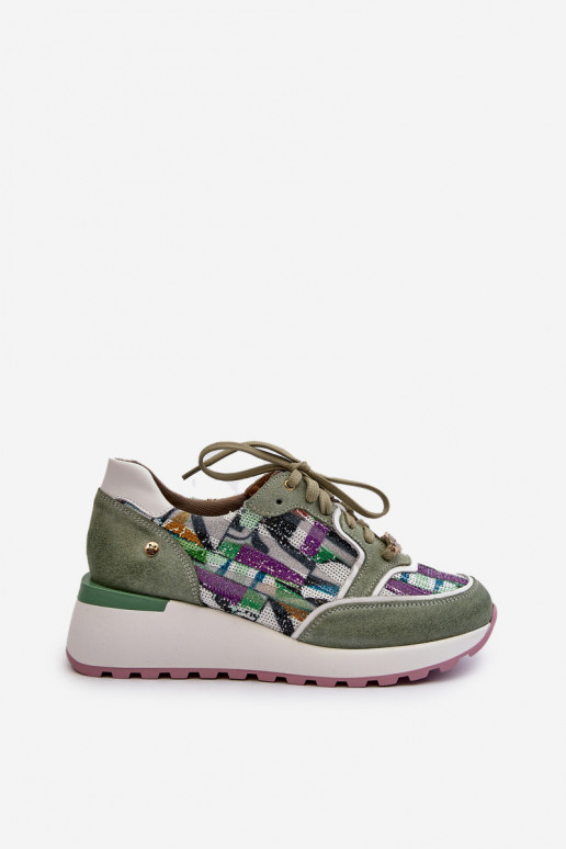 Pele À modalo de tênis Feminino com uma plataforma Tem que serciejka 06390-09 SeledynoParae Pele À modalo de tênis Feminino com uma plataforma Tem que serciejka 06390-09 SeledynoParae