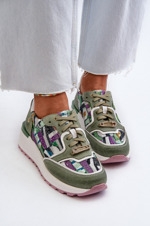 Pele À modalo de tênis Feminino com uma plataforma Tem que serciejka 06390-09 SeledynoParae Pele À modalo de tênis Feminino com uma plataforma Tem que serciejka 06390-09 SeledynoParae