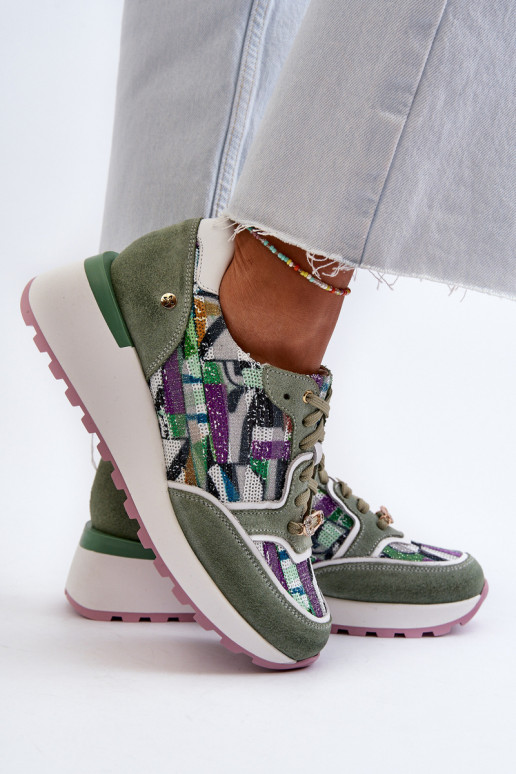 Pele À modalo de tênis Feminino com uma plataforma Tem que serciejka 06390-09 SeledynoParae Pele À modalo de tênis Feminino com uma plataforma Tem que serciejka 06390-09 SeledynoParae