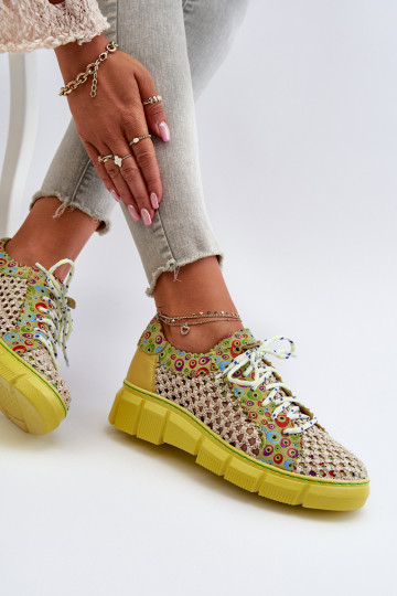 Sapatos femininos de couro Tai turiciejka 05850-09 cor limão 2
