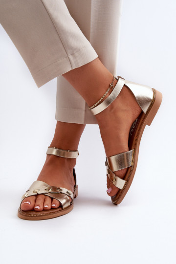 Zazoo 40378 isósceles Sandálias femininas Feminino cor dourada 2