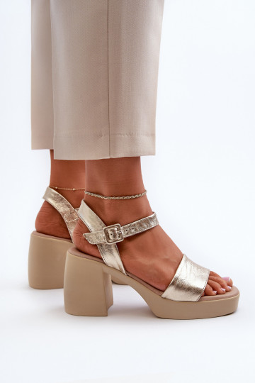 Zazoo 40386 Feminino Sandálias femininas Klocke cor dourada 2