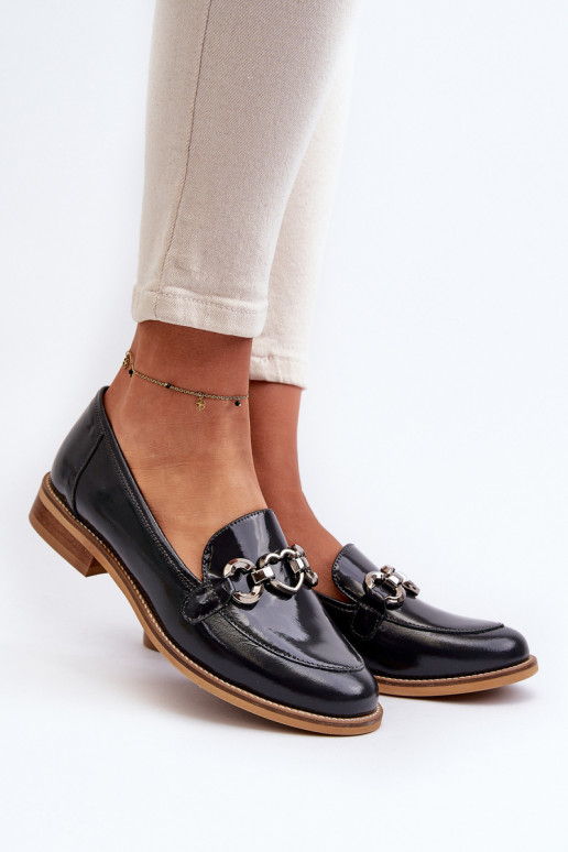 Pele Feminino Mocassins lacados Laura Messi 2760 azul escuro Pele Feminino Mocassins lacados Laura Messi 2760 azul escuro