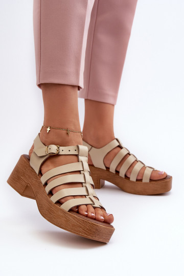 Sandálias femininas Zazoo 40410 cor areia 2