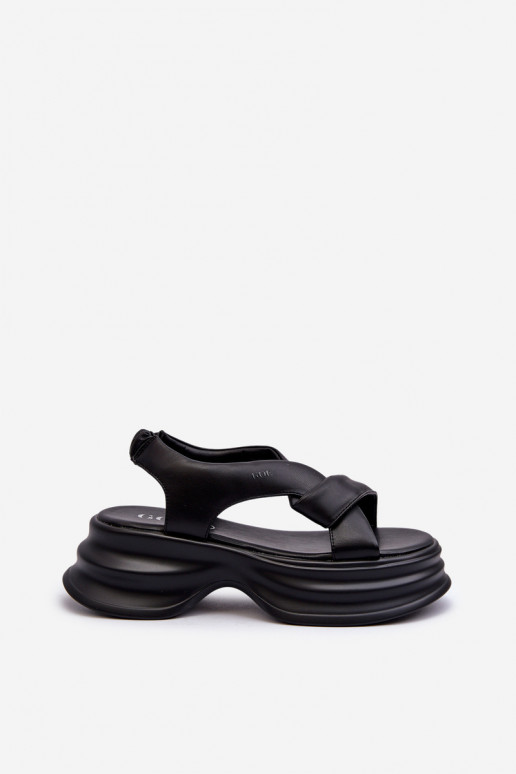 Sandálias femininas Feminino com solas maciças da moda cor preta GOE NN2N4106 Sandálias femininas Feminino com solas maciças da moda cor preta GOE NN2N4106