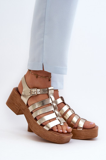Zazoo 40410 Sandálias femininas Feminino cor dourada