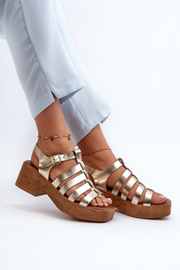 Zazoo 40410 Sandálias femininas Feminino cor dourada 2