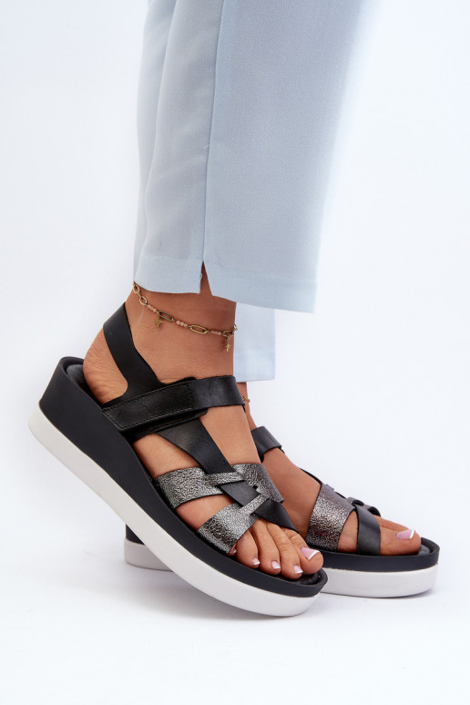 Zazoo 40397 Feminino Sandálias femininas com uma plataforma cor preta Zazoo 40397 Feminino Sandálias femininas com uma plataforma cor preta