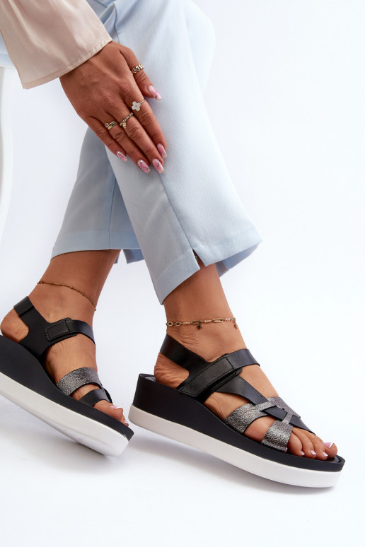 Zazoo 40397 Feminino Sandálias femininas com uma plataforma cor preta Zazoo 40397 Feminino Sandálias femininas com uma plataforma cor preta