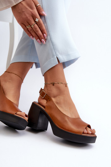 Zazoo 40376 Sandálias femininas Em saltos enormes cor marrom 2