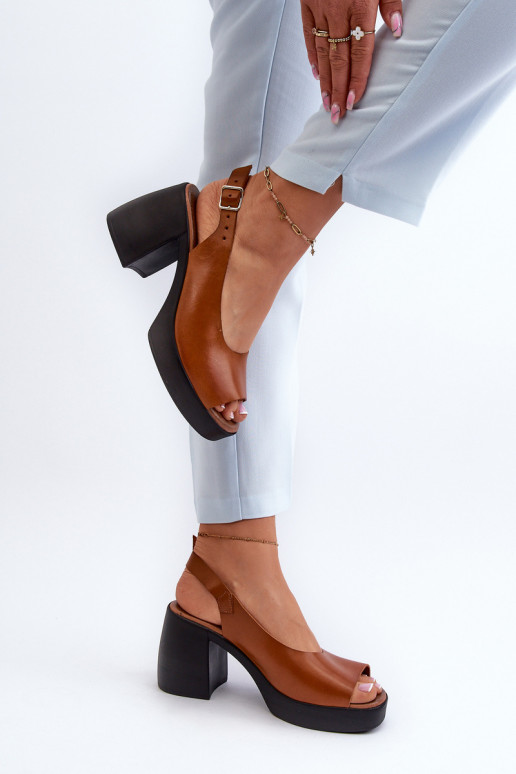 Zazoo 40376 Sandálias femininas Em saltos enormes cor marrom Zazoo 40376 Sandálias femininas Em saltos enormes cor marrom