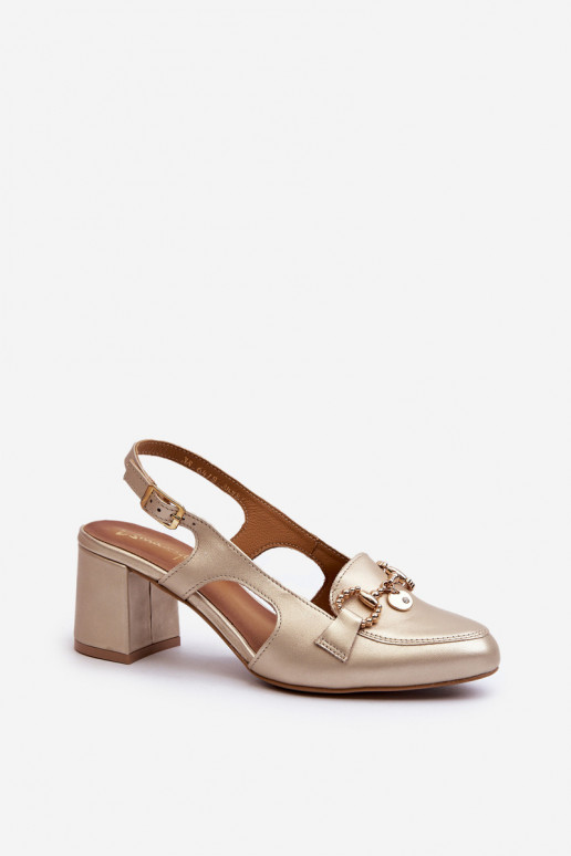 Sandálias femininas com salto Tem que serciejka 06419-25 cor dourada Sandálias femininas com salto Tem que serciejka 06419-25 cor dourada