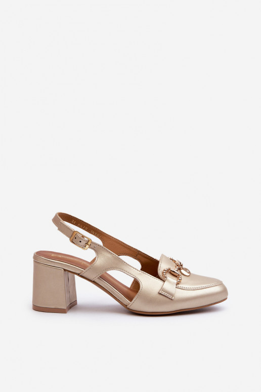 Sandálias femininas com salto Tem que serciejka 06419-25 cor dourada Sandálias femininas com salto Tem que serciejka 06419-25 cor dourada