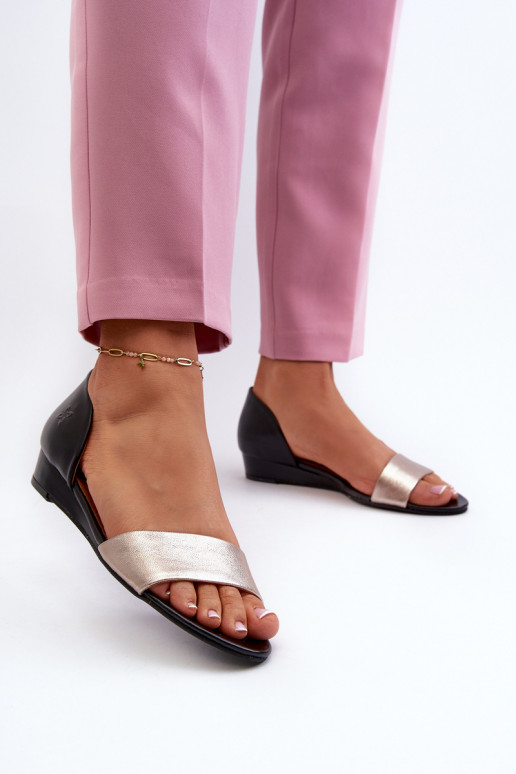 Sandálias femininas Tem que serciejka 1971-67 Preto e-cor dourada Sandálias femininas Tem que serciejka 1971-67 Preto e-cor dourada