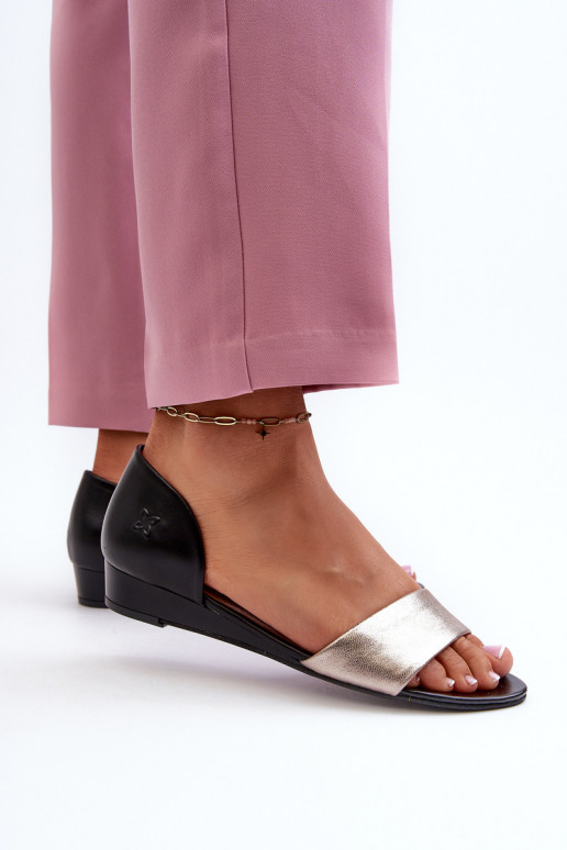 Sandálias femininas Tem que serciejka 1971-67 Preto e-cor dourada Sandálias femininas Tem que serciejka 1971-67 Preto e-cor dourada