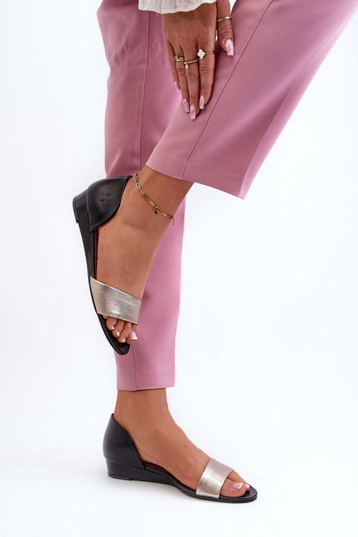 Sandálias femininas Tem que serciejka 1971-67 Preto e-cor dourada Sandálias femininas Tem que serciejka 1971-67 Preto e-cor dourada