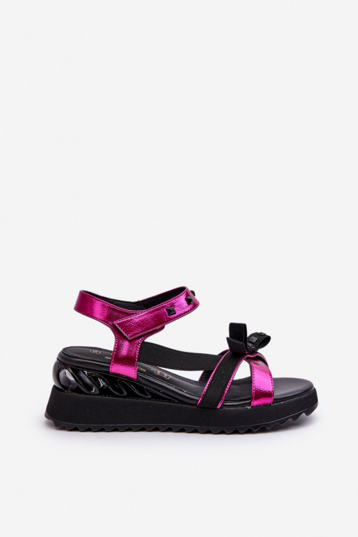 Sandálias femininas com fitas D&A CR956 cor rosa Sandálias femininas com fitas D&A CR956 cor rosa