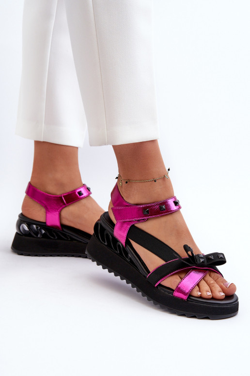 Sandálias femininas com fitas D&A CR956 cor rosa Sandálias femininas com fitas D&A CR956 cor rosa