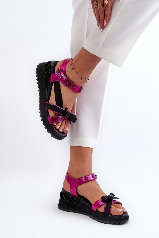 Sandálias femininas com fitas D&A CR956 cor rosa Sandálias femininas com fitas D&A CR956 cor rosa