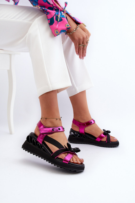 Sandálias femininas com fitas D&A CR956 cor rosa Sandálias femininas com fitas D&A CR956 cor rosa