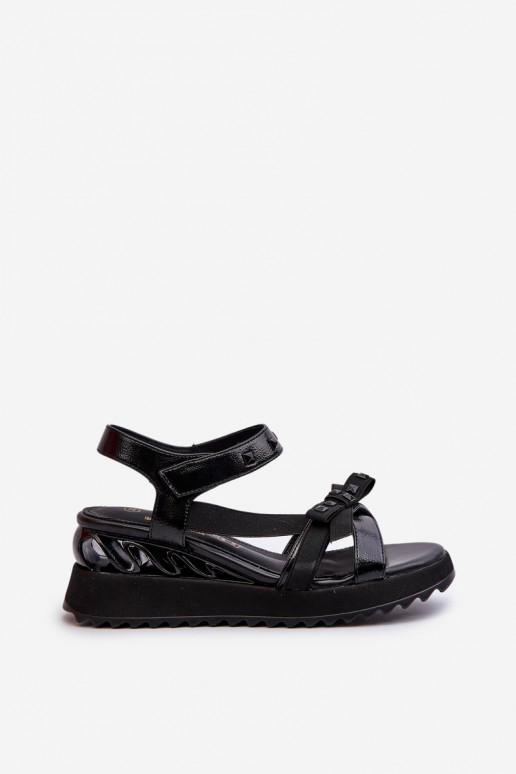 Sandálias femininas com fitas D&A CR956 cor preta Sandálias femininas com fitas D&A CR956 cor preta