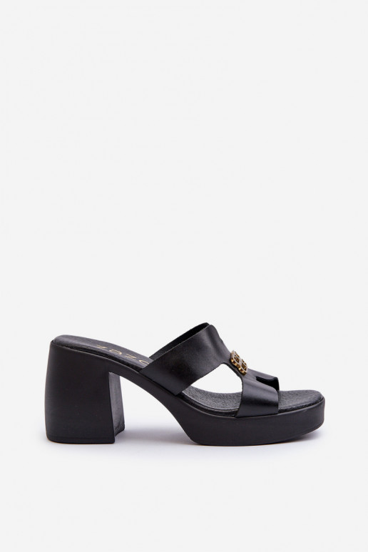 Zazoo 40419 Chinelos de couro Feminino Com recortes E decoração cor preta Zazoo 40419 Chinelos de couro Feminino Com recortes E decoração cor preta