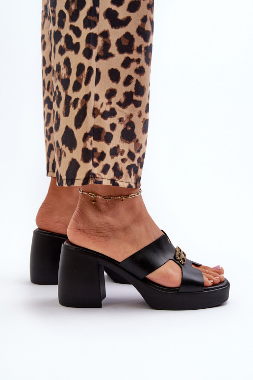 Zazoo 40419 Chinelos de couro Feminino Com recortes E decoração cor preta Zazoo 40419 Chinelos de couro Feminino Com recortes E decoração cor preta