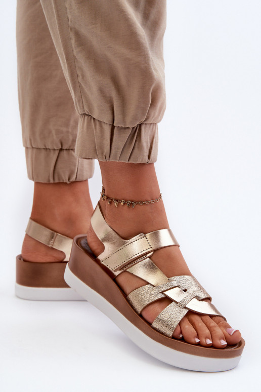 Zazoo 40397 Feminino Sandálias femininas com uma plataforma cor dourada Zazoo 40397 Feminino Sandálias femininas com uma plataforma cor dourada