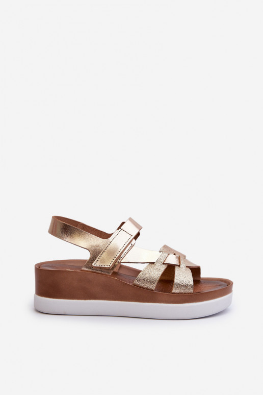 Zazoo 40397 Feminino Sandálias femininas com uma plataforma cor dourada Zazoo 40397 Feminino Sandálias femininas com uma plataforma cor dourada