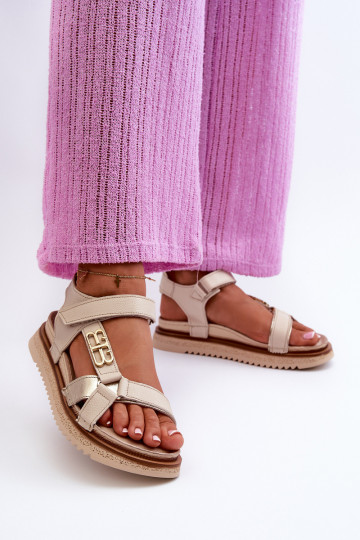 Zazoo 50103 Feminino Sandálias femininas com uma plataforma bege