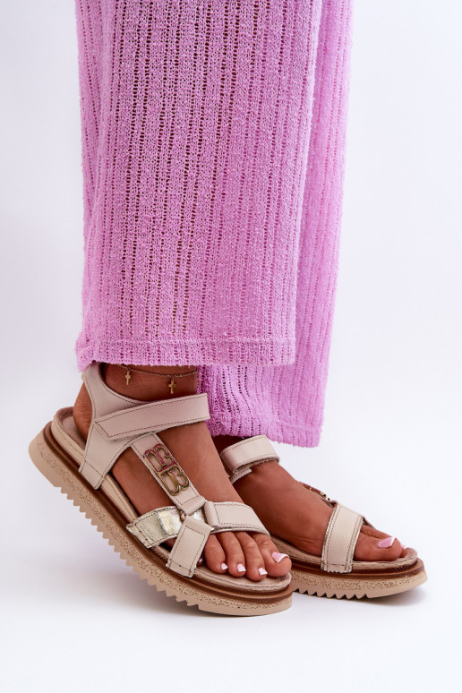 Zazoo 50103 Feminino Sandálias femininas com uma plataforma bege Zazoo 50103 Feminino Sandálias femininas com uma plataforma bege