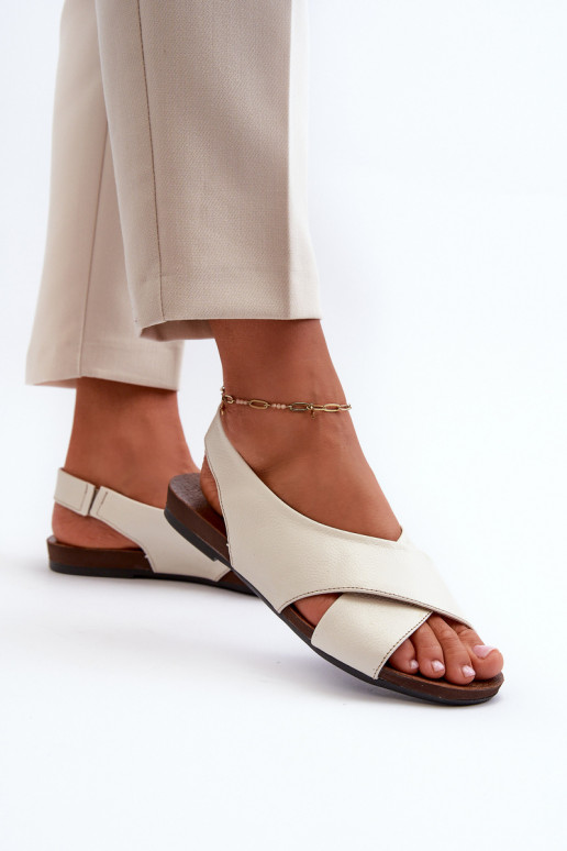 Zazoo 40407 sandálias Pele Feminino cor de marfim Zazoo 40407 sandálias Pele Feminino cor de marfim