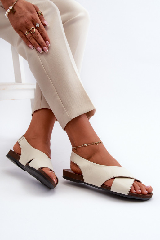 Zazoo 40407 sandálias Pele Feminino cor de marfim Zazoo 40407 sandálias Pele Feminino cor de marfim