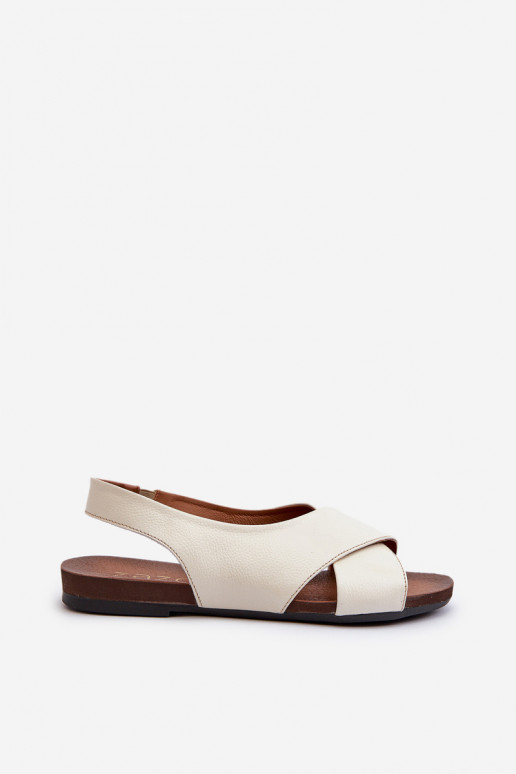 Zazoo 40407 sandálias Pele Feminino cor de marfim Zazoo 40407 sandálias Pele Feminino cor de marfim