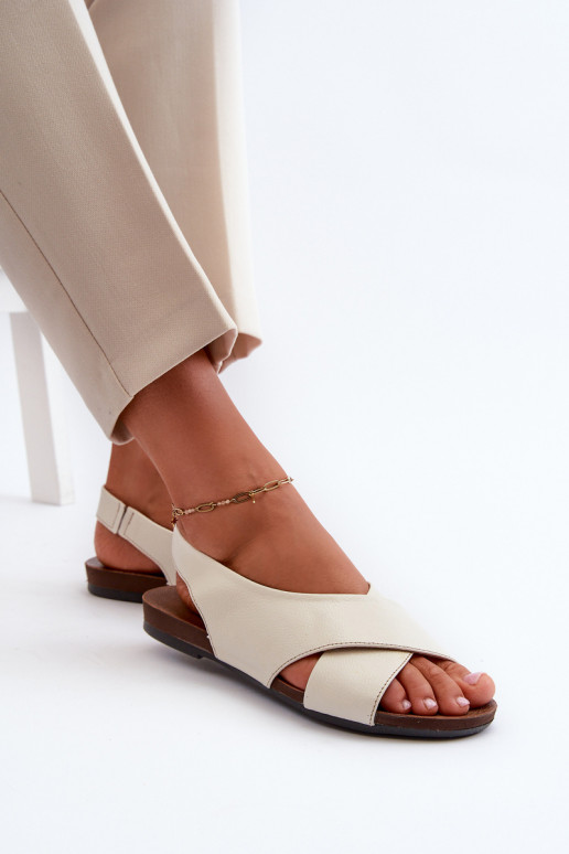 Zazoo 40407 sandálias Pele Feminino cor de marfim Zazoo 40407 sandálias Pele Feminino cor de marfim