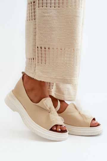 Zazoo 2939 Sandálias femininas Feminino com fitas cor de marfim 2