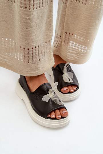 Zazoo 2939 Sandálias femininas Feminino com fitas cor preta