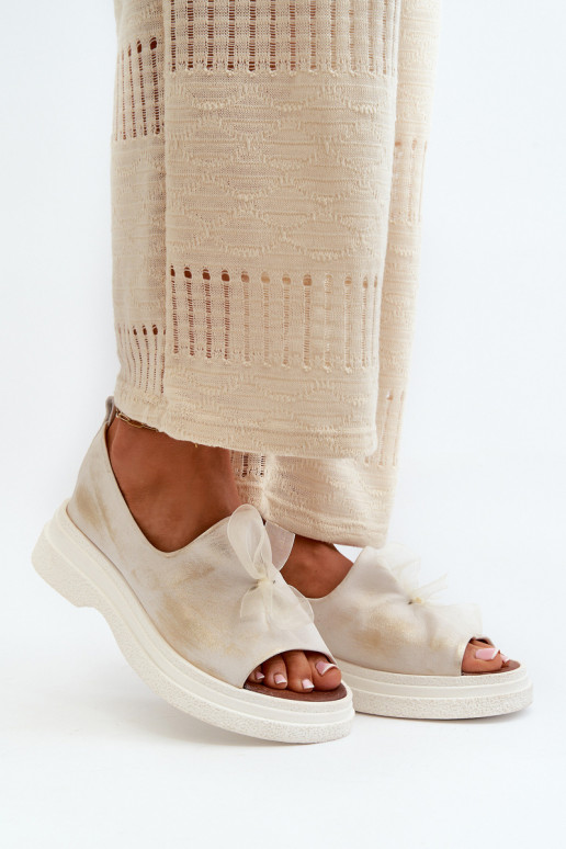 Zazoo 2939 Sandálias femininas Feminino com fitas cor dourada Przecierany Zazoo 2939 Sandálias femininas Feminino com fitas cor dourada Przecierany