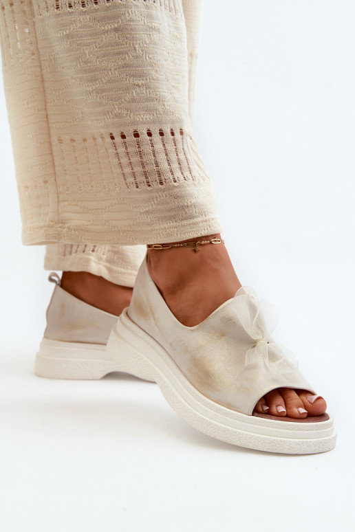 Zazoo 2939 Sandálias femininas Feminino com fitas cor dourada Przecierany Zazoo 2939 Sandálias femininas Feminino com fitas cor dourada Przecierany