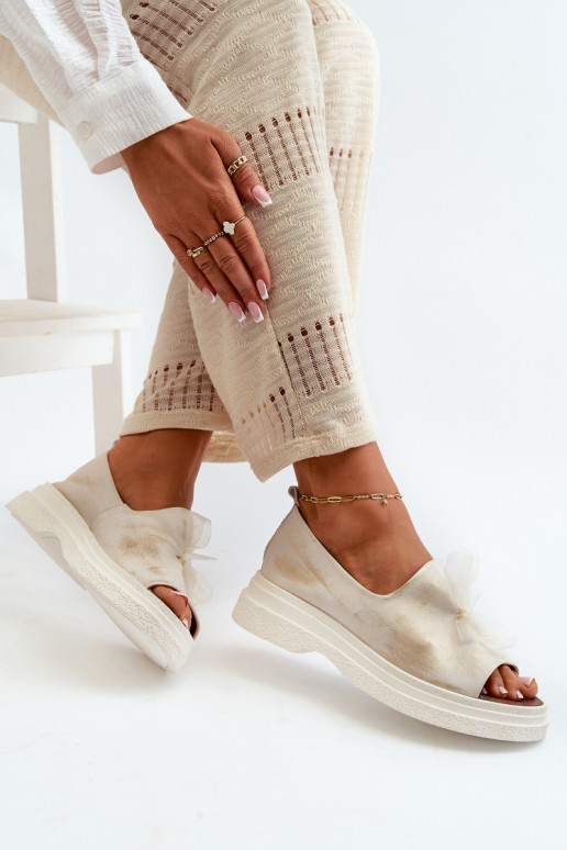 Zazoo 2939 Sandálias femininas Feminino com fitas cor dourada Przecierany Zazoo 2939 Sandálias femininas Feminino com fitas cor dourada Przecierany