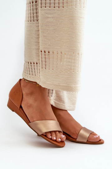 Sandálias femininas Tem que serciejka 1971-68 marrom-cor dourada 2