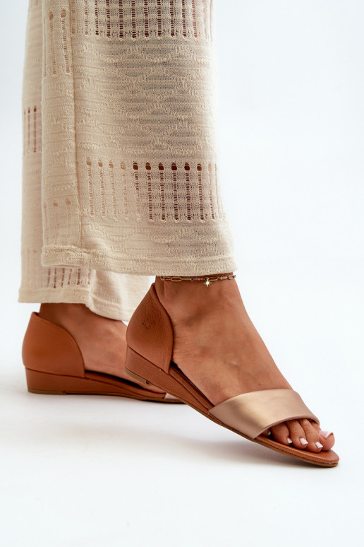 Sandálias femininas Tem que serciejka 1971-68 marrom-cor dourada Sandálias femininas Tem que serciejka 1971-68 marrom-cor dourada